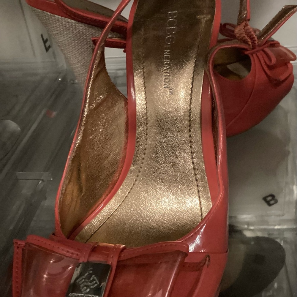 BCBGeneration Coral Heels with Bow Accent